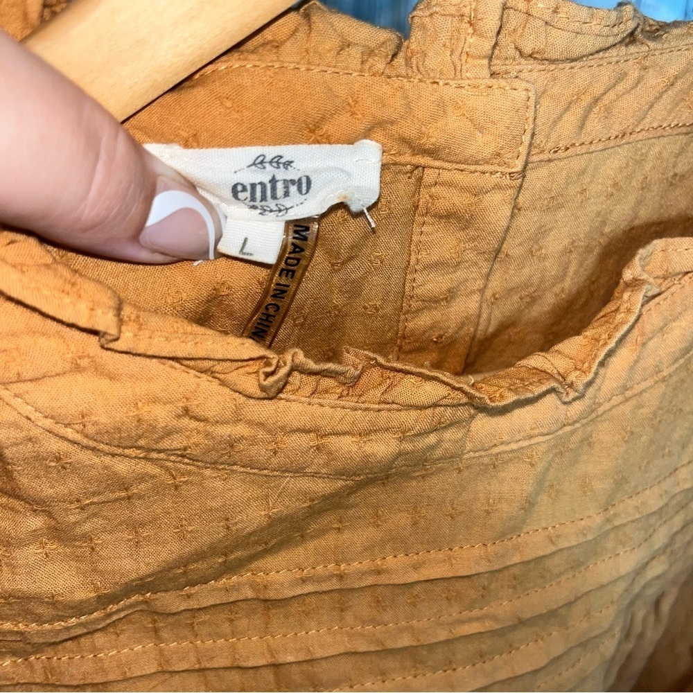 Entro Orange/Brown Cap Sleeve Blouse - Picture 5 of 5